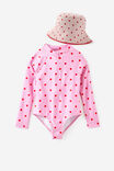 Girls Long Sleeve One Piece & Reversible Bucket Hat Set,  - example image 1